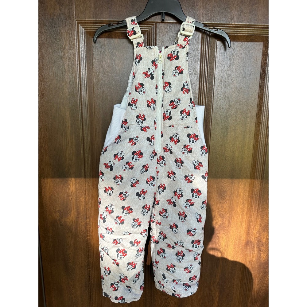 Disney Jr. Girls Minnie Mouse Character Winter Snow Bib Coveralls Snowpant 4T